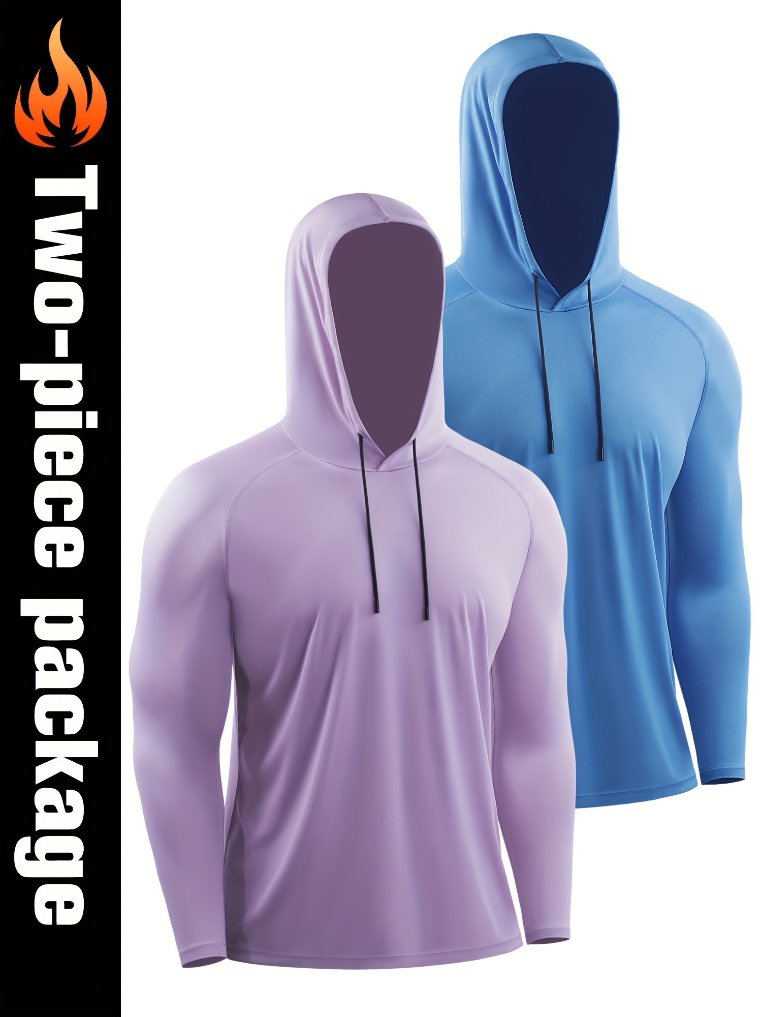 【ポイント10倍】 two-pack men's outdoor hooded long-sleeve sports t-shirt Clothing