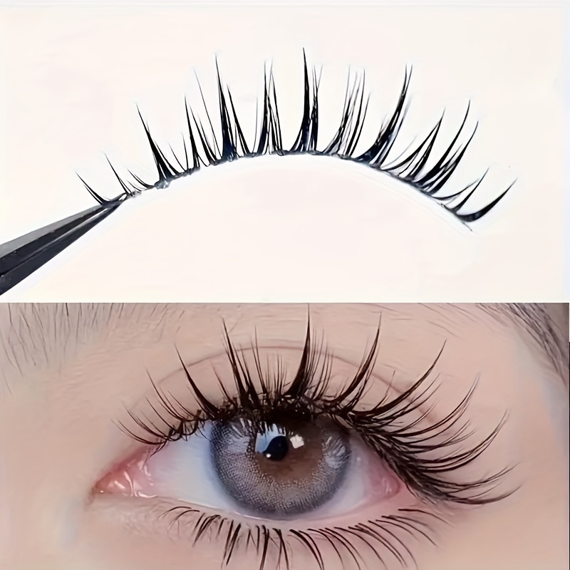 

Doudoutian 5 Pairs False Eyelashes Set - 0.03mm , C , 10-12mm Length, Transparent Stem, Natural & Cosplay Anime Style, Easy To Apply For Beginners, & Fluffy, Black Tapered Extensions