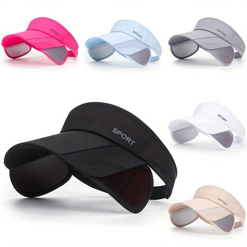 large brim visor breathable mesh visor adjustable strap lightweight for tennis 6 colors black white blue unisex hat for outdoor accessory