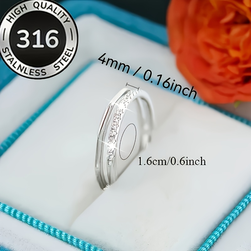 Women's Elegant 316 Stainless Steel Double-Head Ring