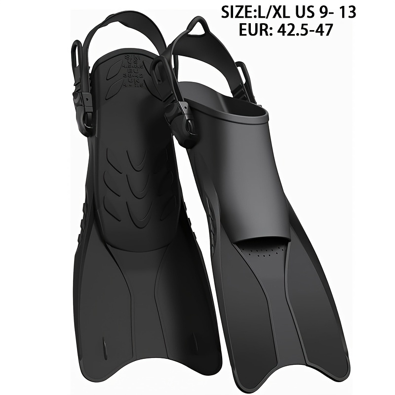 Image of Qingsong Snorkel Fins Adjustable Open Heel Fins, Diving Fins Light And Strong Thrust, Anti Slip Design Swim Fins, Travel Size Short Snorkeling Flippers, Swimming Flippers For Adult Women Men