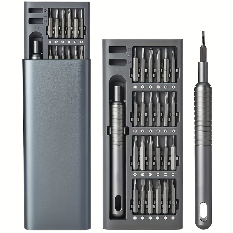 Juego de 25 destornilladores de precisión, herramienta multifuncional para reparación de teléfonos móviles y tabletas, plástico duradero, sin necesidad de carga - Incluye varias puntas de destornillador