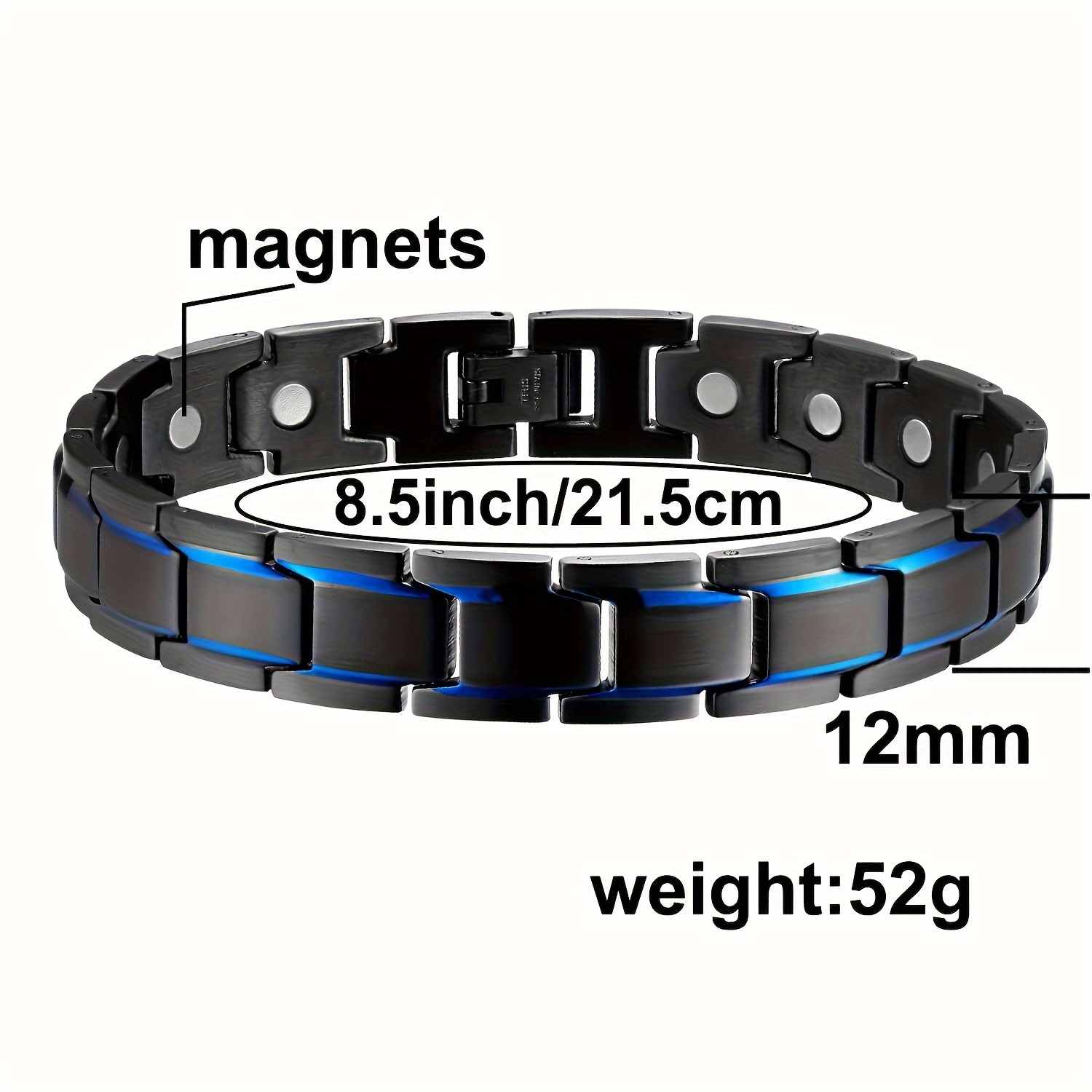 Pack De 3 Pulseras Magnéticas Para Hombre - Acero De Titanio, Imanes 5000 Gauss, Ajustable Con Herramienta
