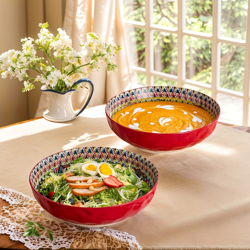 set bohemian large serving bowls 2000ml 67oz extra large Temu