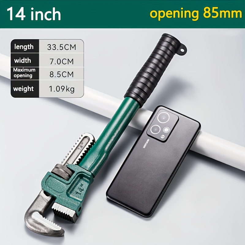TEMU Newshark Heavy-duty Adjustable Pipe Wrench Set - 10/12/14 Inch Heat-treated Steel Plumbing Wrench With Handle & Mechanical Operation For