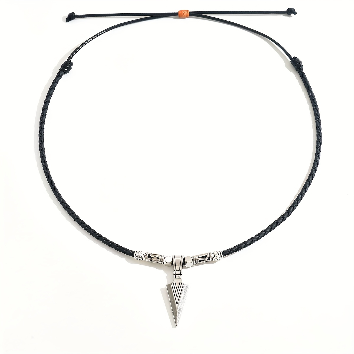 TEMU Men's Trendy And Stylish Arrow Faux Leather Pendant Necklace