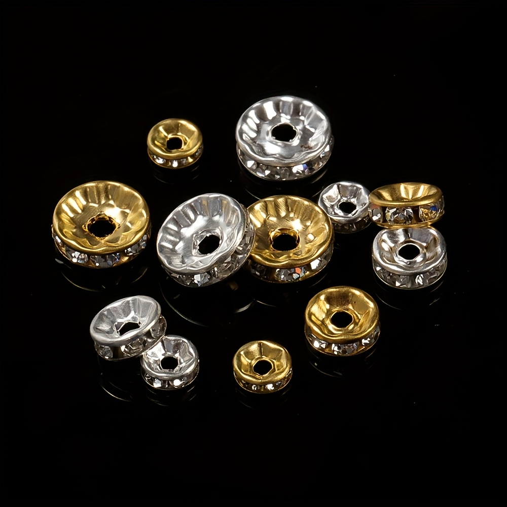 100pcs Iron Rhinestone Wheel Rings for DIY Jewelry Making