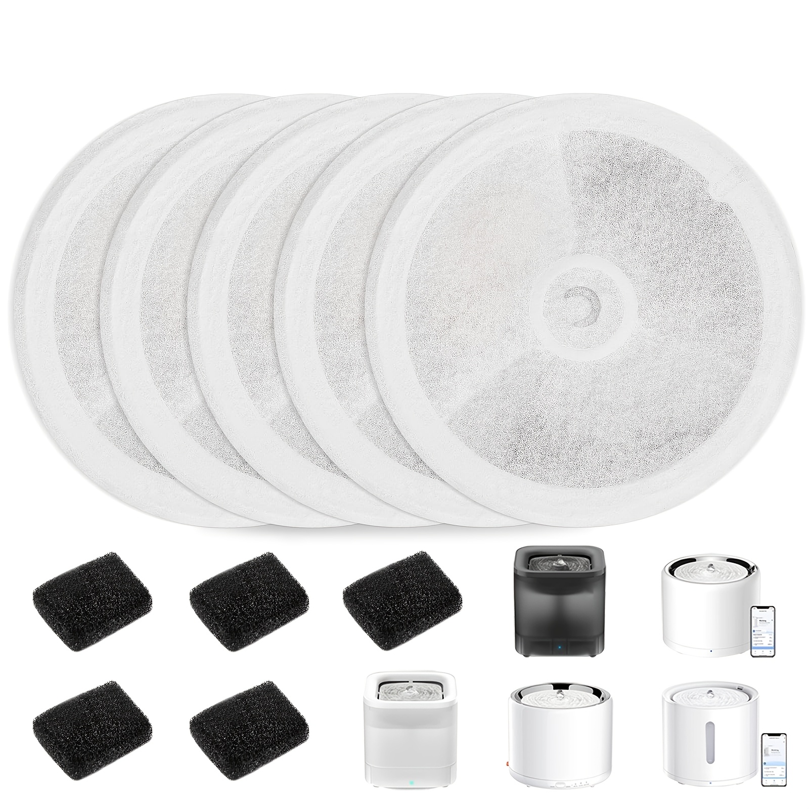 Image of Cat Fountain Replacement Filters Upgraded Filter Units 3.0 For Pet Water Fountains 2s/3/3 Pro, Solo/solo Se & , Replacement Filters, Without Battery