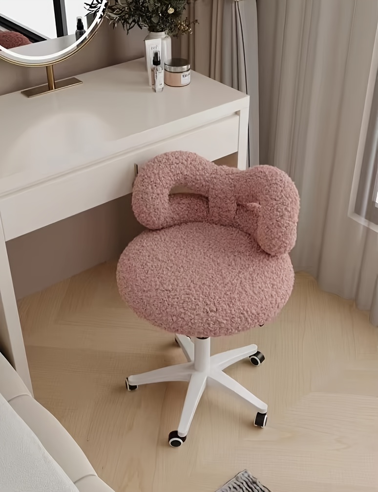 Silla de Maquillaje de Altura Ajustable con Base Giratoria | Asiento de Espuma Viscoelástica Suave, Estructura de Metal Resistente, No Requiere Montaje, Ideal para Oficina en Casa, Salones de Belleza o Uso Personal - Estilo Glam, Relleno de Esponja