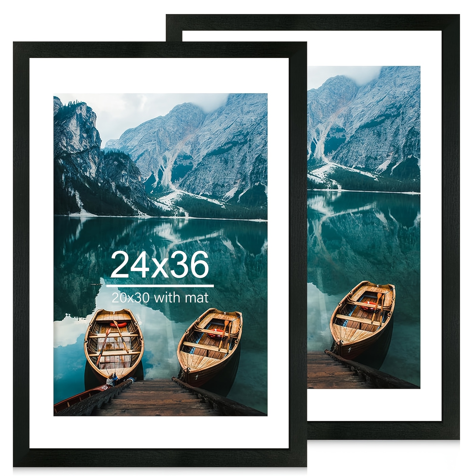 Lot De 5 Cadres Muraux Photos Grand Format A2 - Bois - Thème Animaux