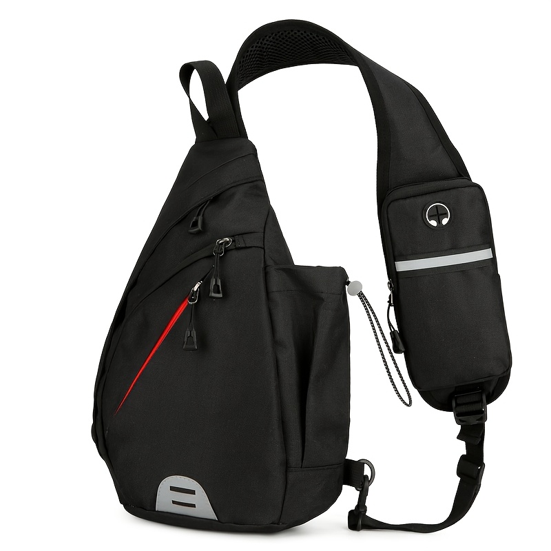 E-shop Einfache Outdoor-Casual-Crossbody-Tasche, vielseitige tragbare Brusttasche, Schultergurtfach, Kopfhöreranschluss-Design, geeignet für
