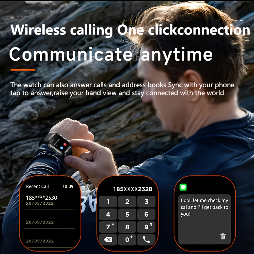 Nouvelle Montre Connectée pour Hommes et Femmes - Appels/Textos Sans Fil/Modes Sportifs Multiples/Contrôle à Distance de l'Appareil Photo/Tracker de Fitness, Compatible iPhone et Android, Chargement USB, Connectivité Intelligente, Style Moderne, Écran Clair, Cadeau Idéal pour