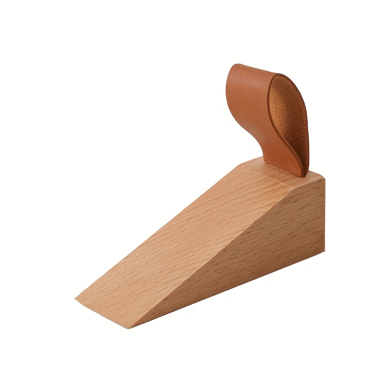 Image of Scandinavian Solid Wood Heightened Creative Bedroom Door Anti-closing Plug Wooden Anti-collision