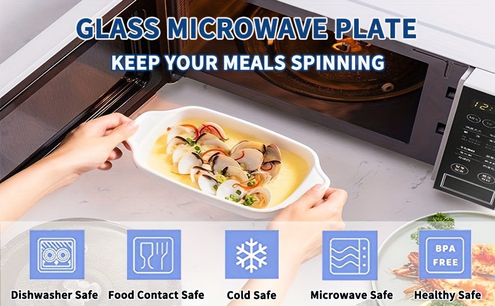 thickened heat resistant glass microwave tray compatible with most models   replacement turntable plate for kitchen dining details 0