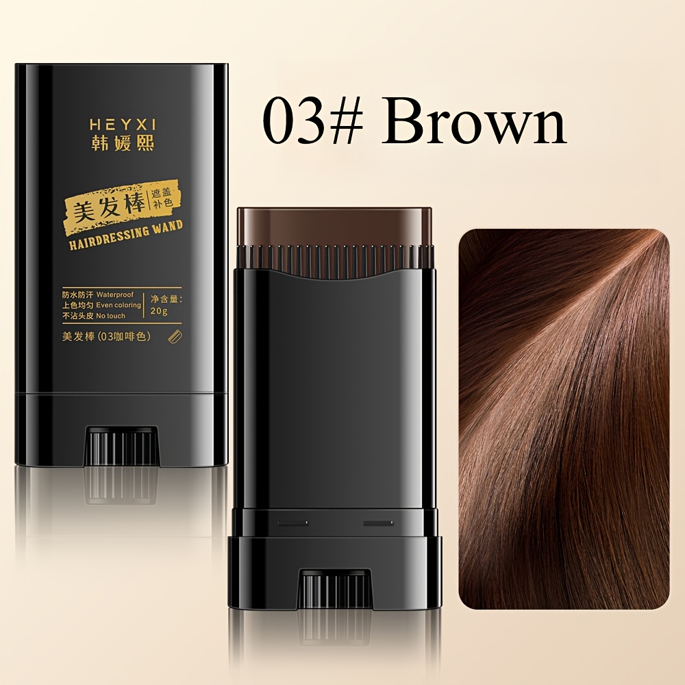 Image of Portable Hair Dye Rod 20g Quick Gray Coverage, Easy Application, Instant Hair Coloring, Long-lasting For All Hair Types, Fashionable Design, Includes Applicator Brush, Contains Plant Squalane