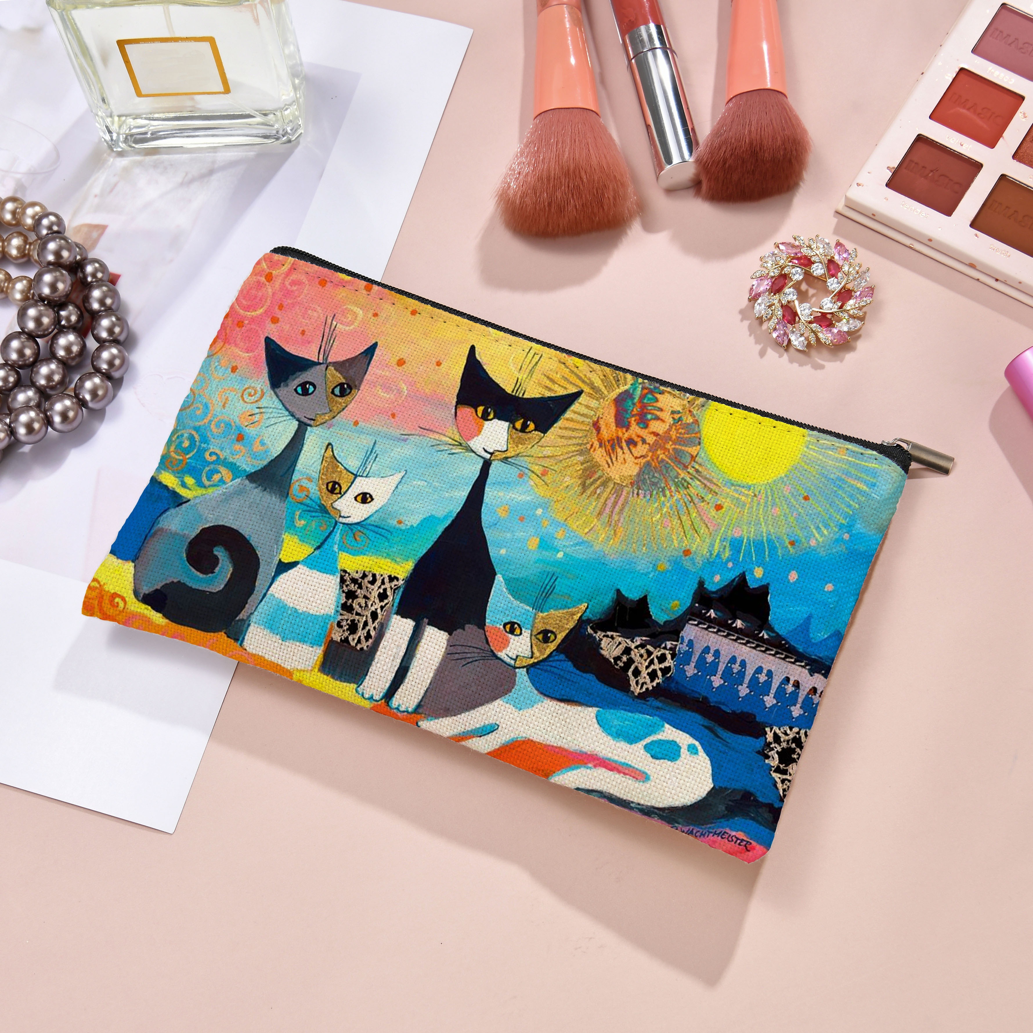 

Art Cat Cosmetic , Trousse de de portable , organisateur de et de multifonctionnel, , unisexe, , de , un cadeau de