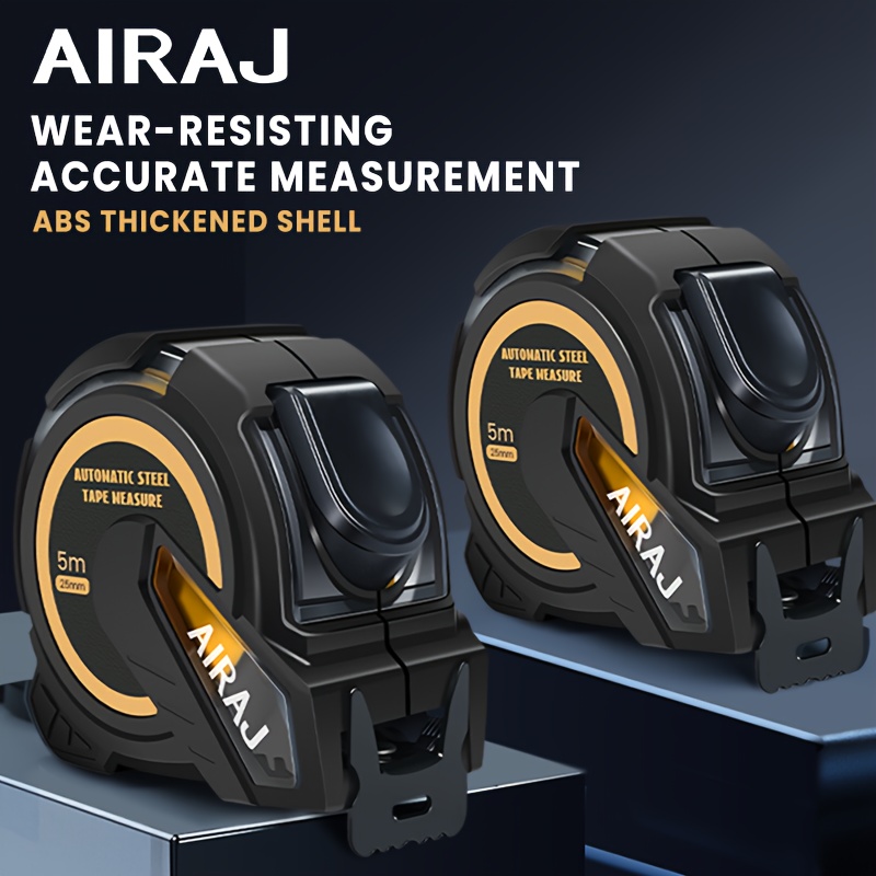 

Airaj Steel Tape Measure - /5m/7.5m/10m, Self-locking, Display, Retractable With Thickened Abs Shell In Diy & Construction