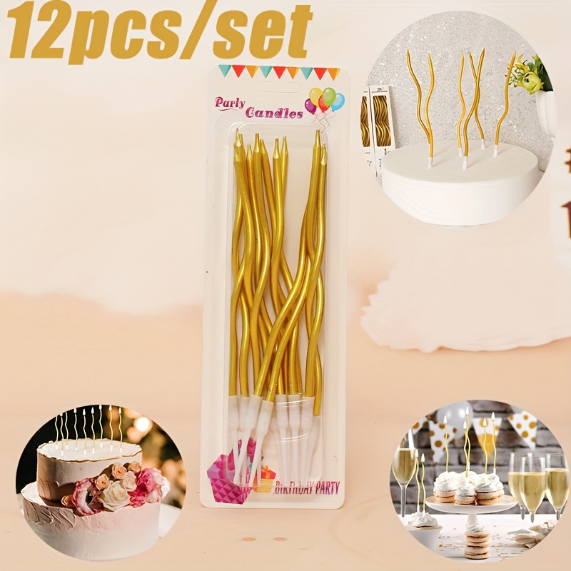 12pcs set retro curved candle birthday cake   decoration suitable for   a unique festive atmosphere wedding party cake decoration supplies
