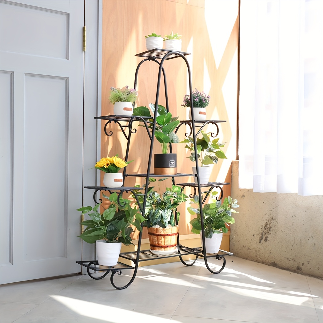 

9 Tiers Metal Shelves Plant Stand Display For Indoor Outdoor Garden Patio