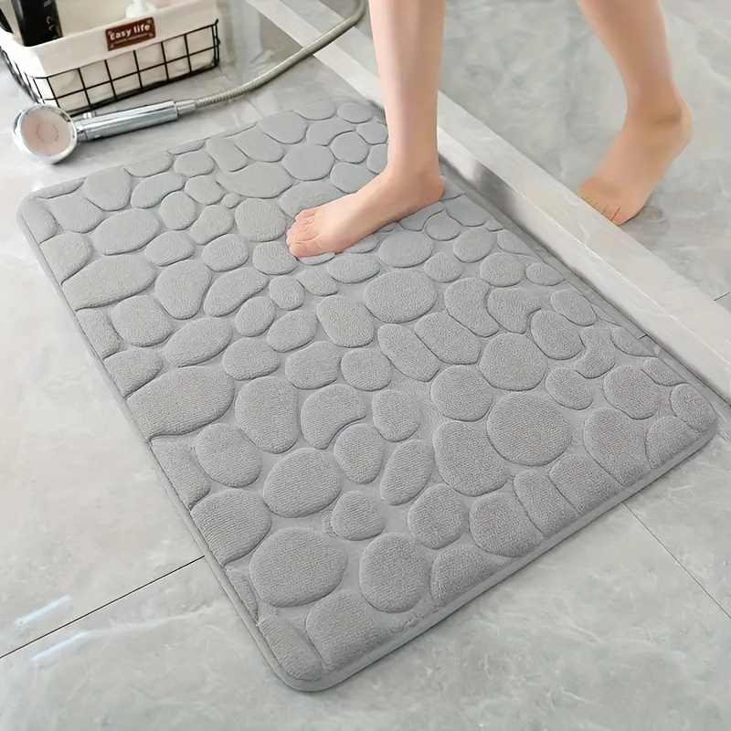 

1pc Quick-drying Memory Foam Bath Mat With Non-slip Backing, Soft & Comfortable Shower Room Carpet, Machine Washable Bathroom Accessory, Bathroom Accessories