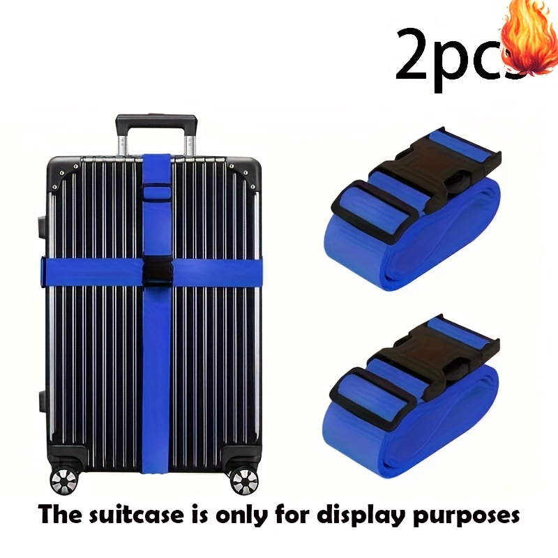 TEMU Lot de 2 sangles de bagage – Identification rapide des bagages, sangle antivol à dégagement rapide, durable, réglable, légère, approuvée par la