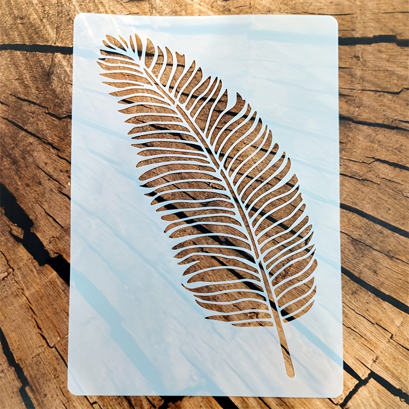 TEMU 1pc Tropical Plant Leaf Hollow Template, Large Leaf Painting Pet Stencil, Textile, Craft, Clothing Bag, Furniture Wall Painting Template.