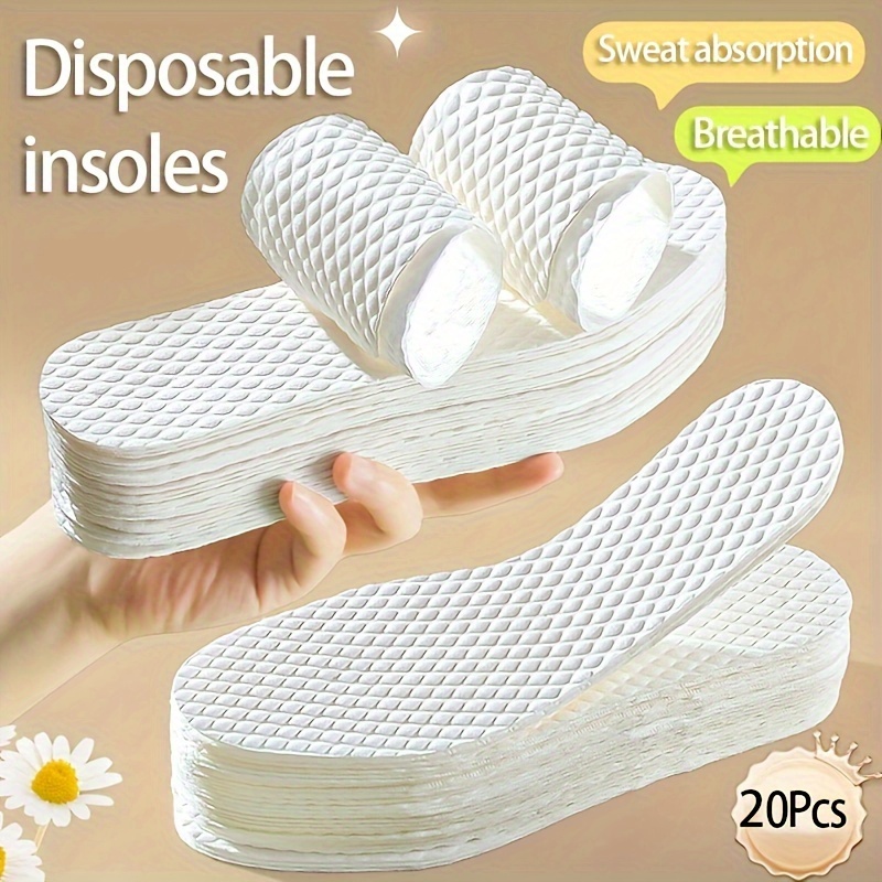 

10pairs White Men's And Women's Disposable Wash-free Insoles, Sweat-absorbing Breathable Comfortable Insoles