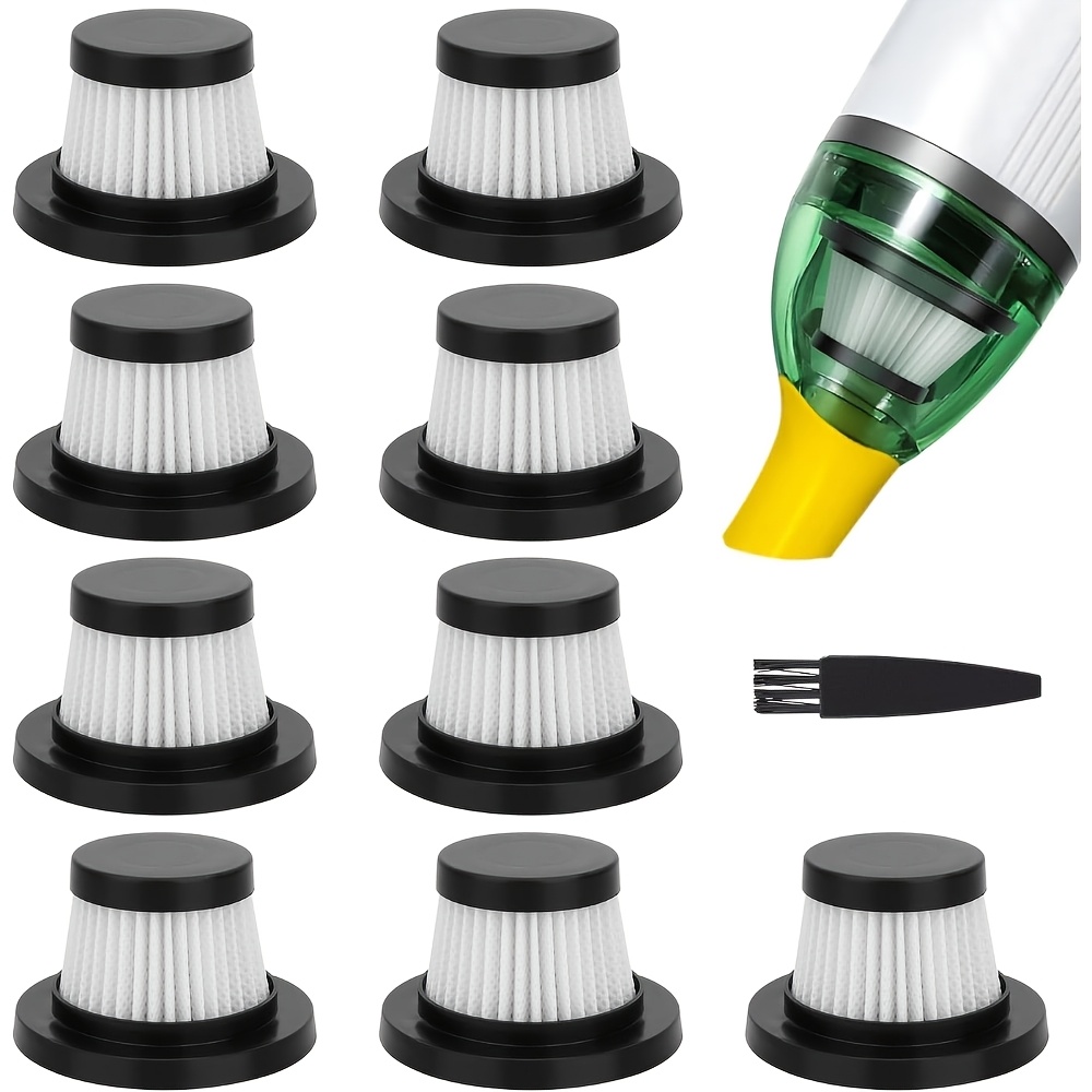 9pcs For Duck Vacuum Filter Replacements: For For Duck Vacuum Cleaner Tv, Washable Hepa Filter For Duck Compact Cordless Vacuum, High Efficiency Filters For Duck Vac, Complimentary Cleaning Brush