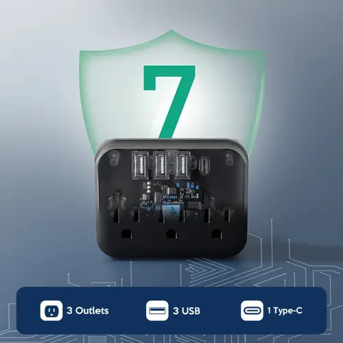 wall socket converter with 3 ac sockets 3 usb ports and 1 type c fast charging port lightweight design suitable for and office use