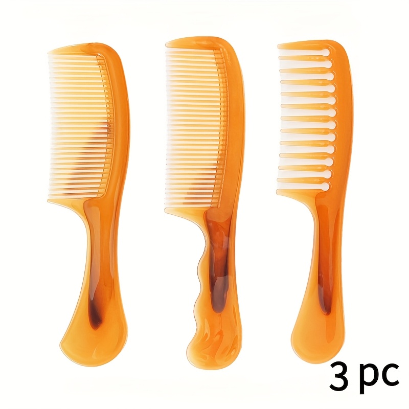 TEMU 3pcs Large Detangling Hair Combs - Heavy Duty Plastic Styling Combs For Hair & Anti-hair- For All Hair Types 