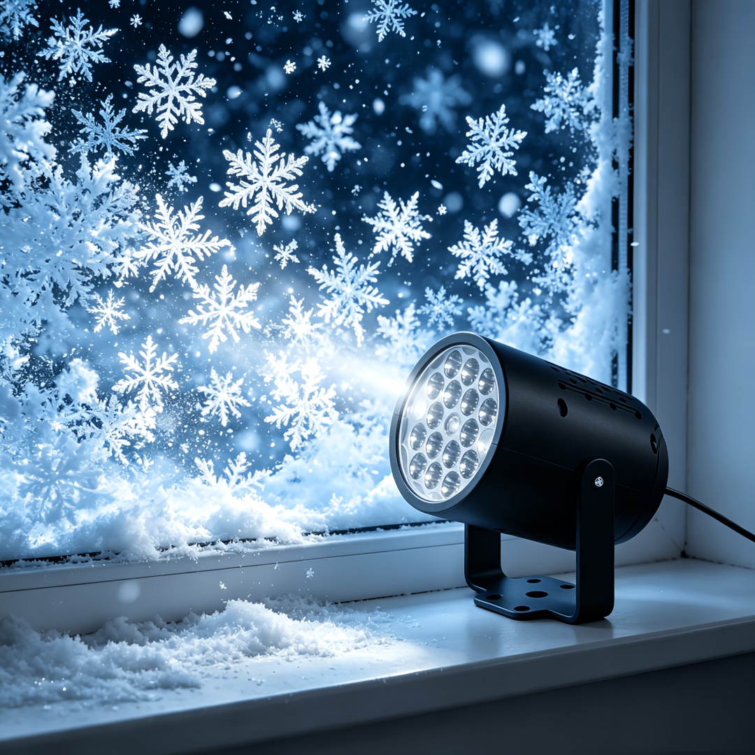 TEMU Nouveau projecteur intelligent 2026 | Alimenté par USB | Projecteur de lampe style influencer | Effet de neige dynamique | Disponible et blanc |