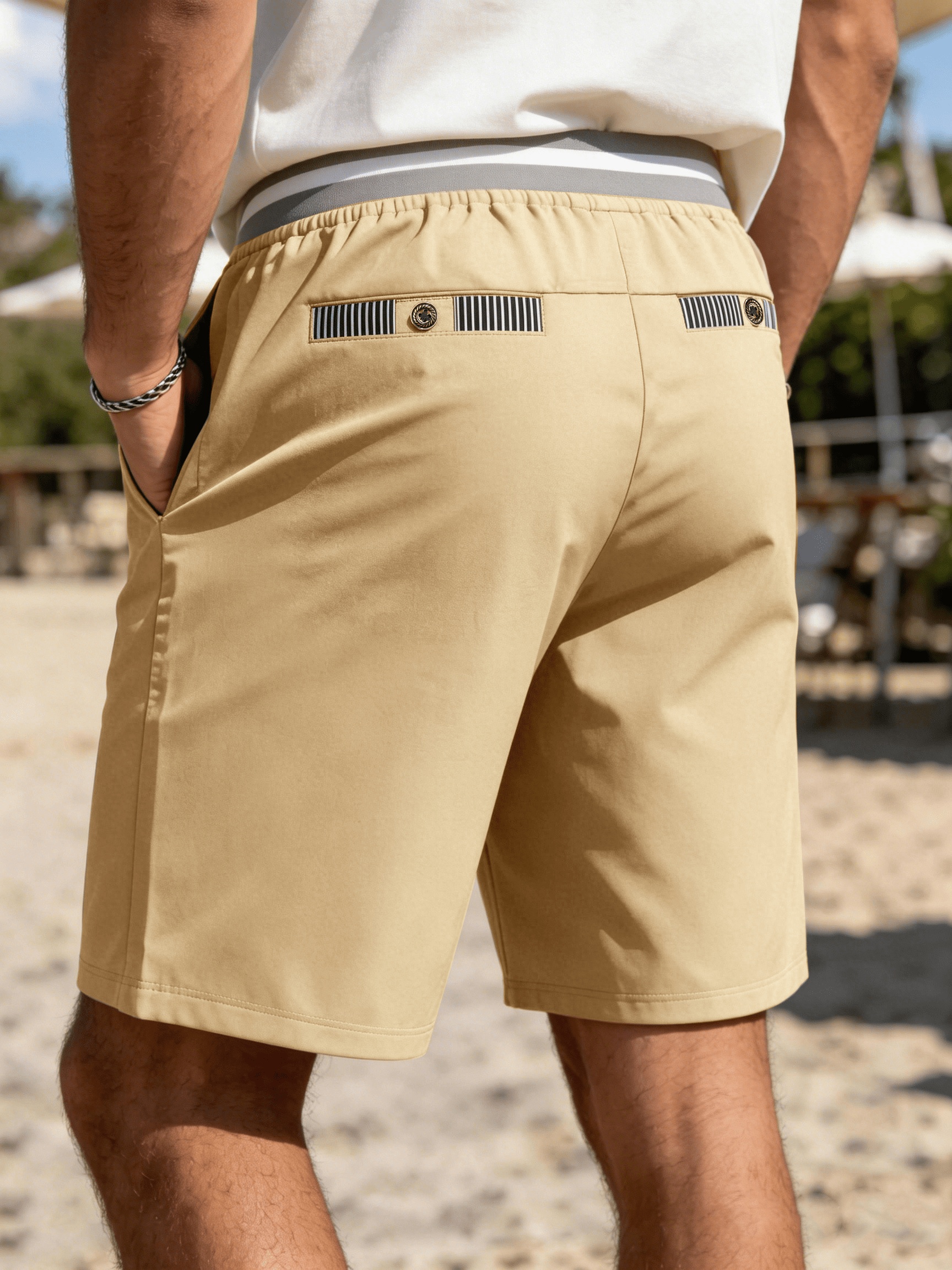 shorts décontractés premium pour homme - tissu non extensible, lavable en machine, ceinture contrastée,   respirante adaptée au    , idéal pour  , style streetwear, activités de  , cadeau pour homme, shorts dété pour homme 1