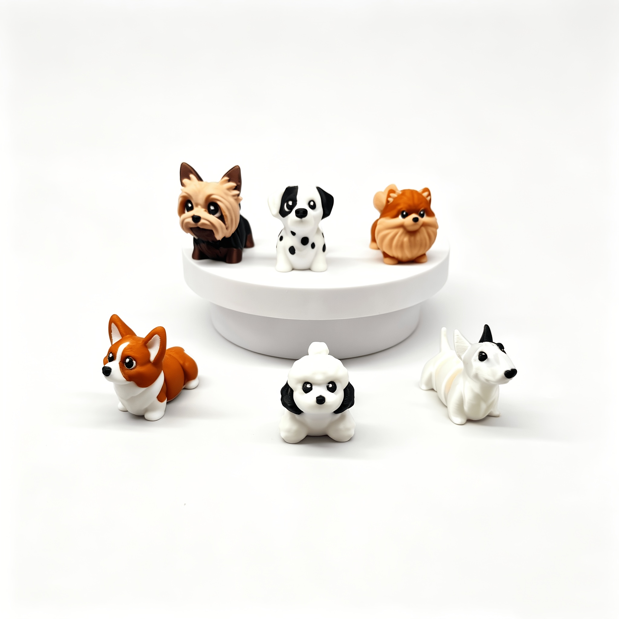 6pcs Adorable Dog Doll Model Set for Interactive Play