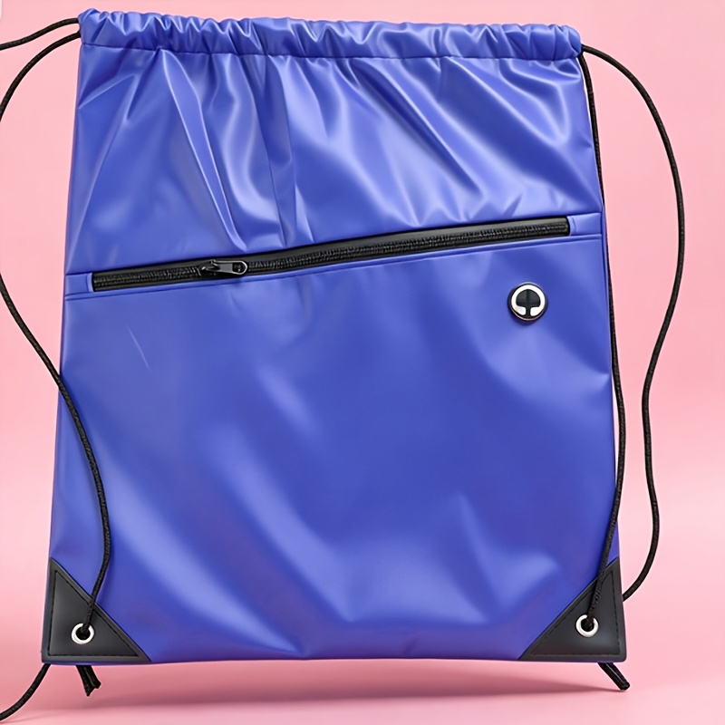 TEMU 1pc Multifunctional Drawstring Pouch Large Capacity Lightweight Backpack Foldable Storage Bag Wear-resistant Nylon Beach Vacation Beach Swimming
