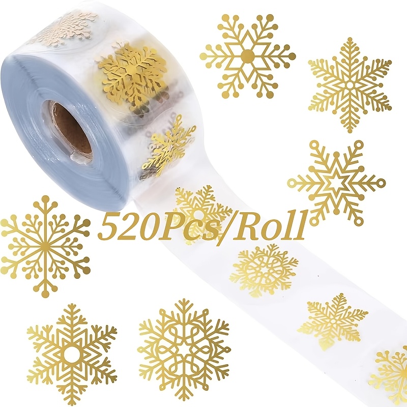 TEMU 520 piezas/Rollo de 1 , Adhesivos redondos transparentes de Navidad, Adhesivos de decoración navideña, Tarjetas para fiestas de
