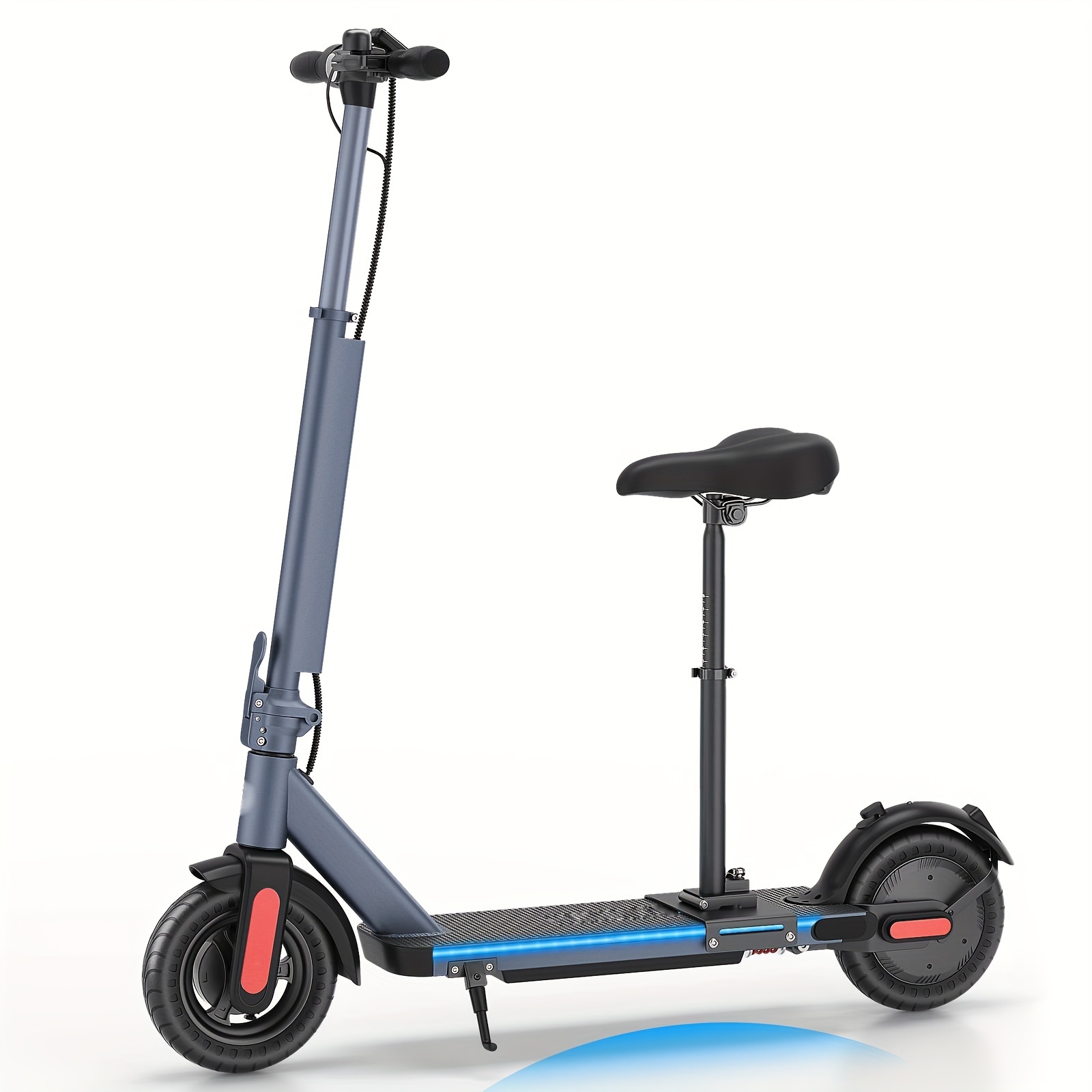 

Caroma Electric Scooter With Seat, 500w Motor, 10\" Solid Tires, Max 25 Miles Range & 20 Mph, Commuting Electric Scooter Adults With Rear Suspension And Double Braking System, Max Load 265 Lbs