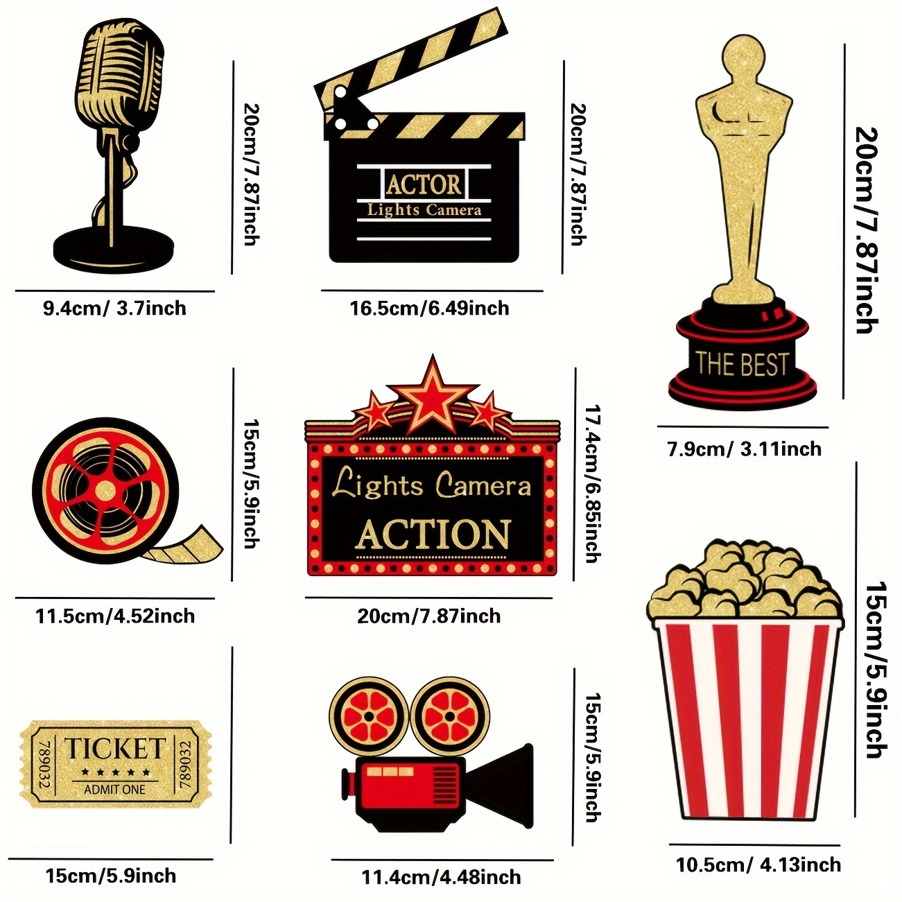 Movie Night Party Decorations Red Carpet Cutouts Cards Table - Temu