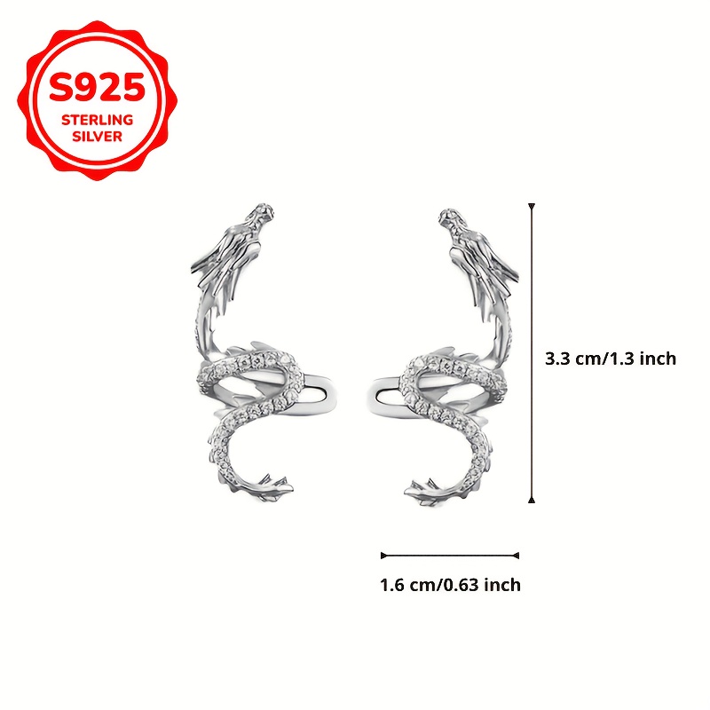 925 Silver Dragon-Shaped Ear Clip Without Piercing