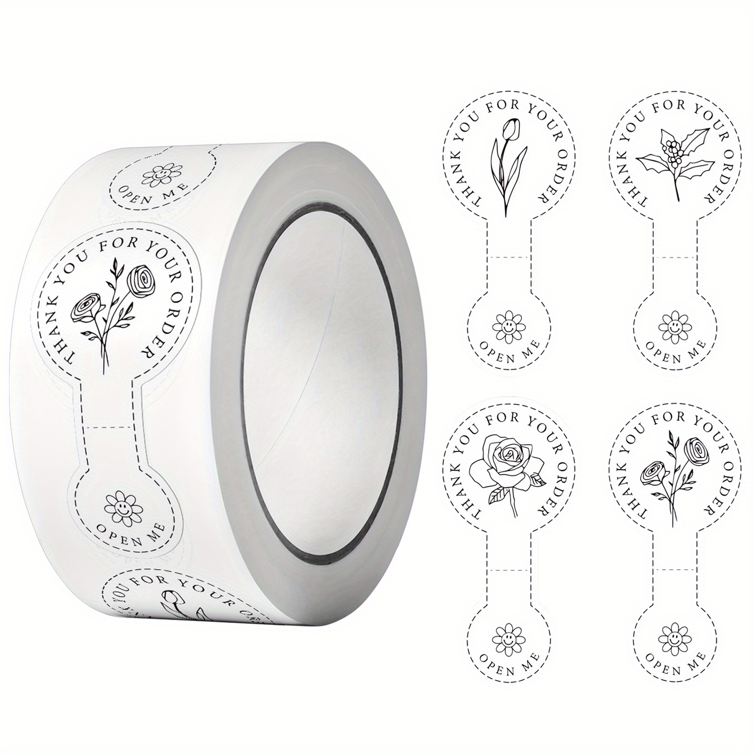 TEMU 1roll(100pcs)dumbbell Shape Thank You Stickers 2.5*5cm/*1.97'' Craft Decoration 