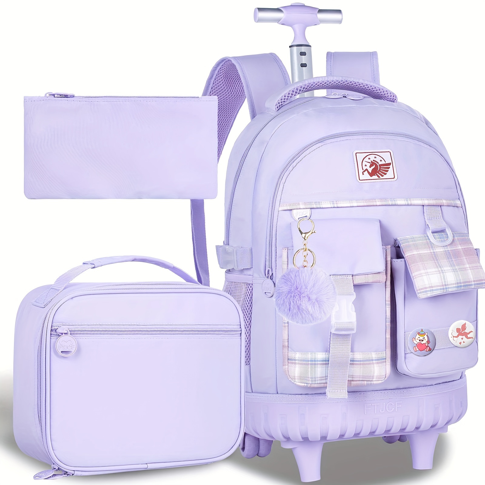 lavender rolling backpack girls women lightweight Temu United