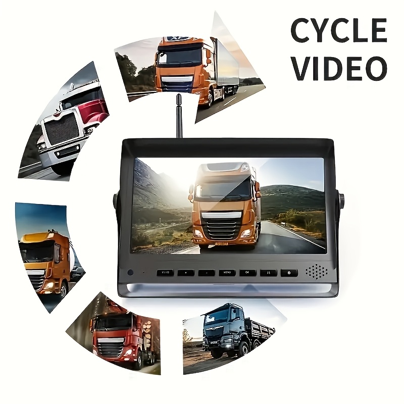 5pcs/set Wireless RV Backup Camera Kit for Truck Digital Wireless Rear Side View Cameras & 4-Split 17.78cm DVR Monitor, 4-Ch Full View Cameras for Trailer Truck Camper