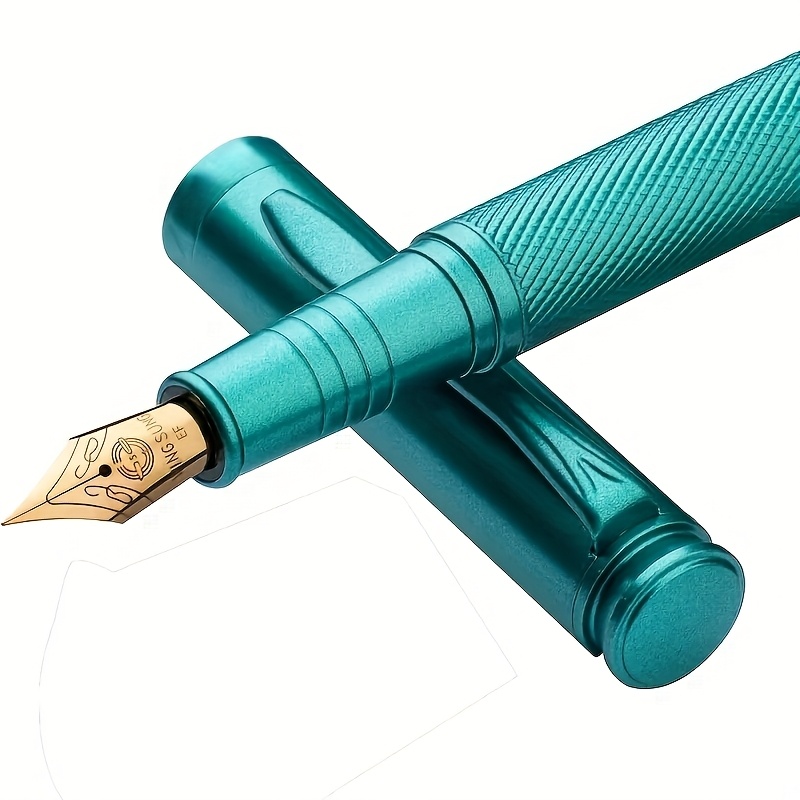 Image of 1pc Premium Metal Pen, 0.38mm Iridium Tip, Pen With Ink Converter, Compatible With 3.4mm Ink Cartridges - Elegant Writing Tool For Office And School, Durable Metal Construction, Ink Not Included