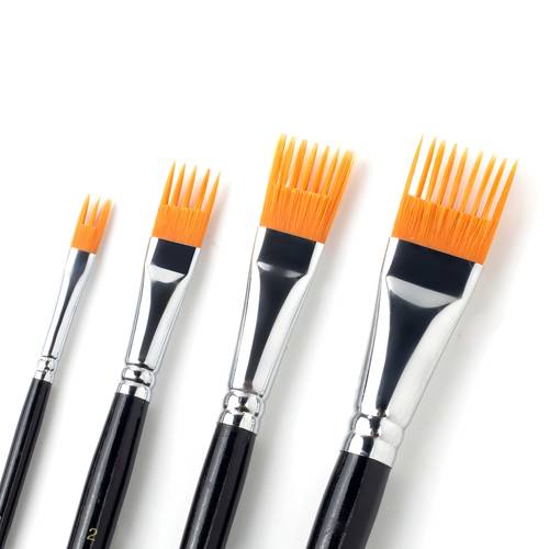hellegelber nylon-acryl/acryl- & aquarellpinselsatz | ergonomischer schwarzer kürbisgriff – verschiedene größen für professionelle künstler und anfänger, malpinsel