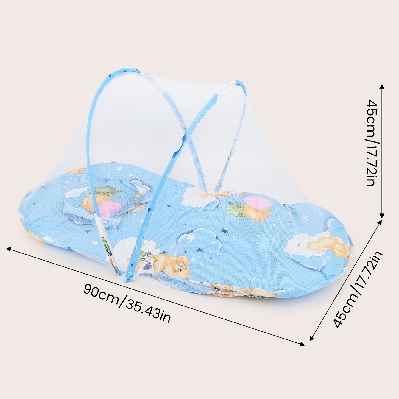 No-Installation Baby Foldable Mosquito Net, Portable Mosquito Net for Infants, Featuring a Soft, Breathable Cartoon Design