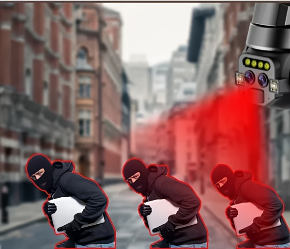 Cámara de seguridad PTZ inteligente de doble lente Jaxcam de 8MP con seguimiento automático por IA, zoom de 10X, visión nocturna a todo color, audio bidireccional, detección humana, WiFi, compresión H.265+, almacenamiento en la nube/tarjeta TF, alertas móviles, control remoto, vigilancia interior/exterior, montaje en techo/pared, compatible con la aplicación CareCamPro, cámara de seguridad para exteriores, cámara de seguridad moderna, grabación de alta resolución, CCTV tipo coreano para exteri