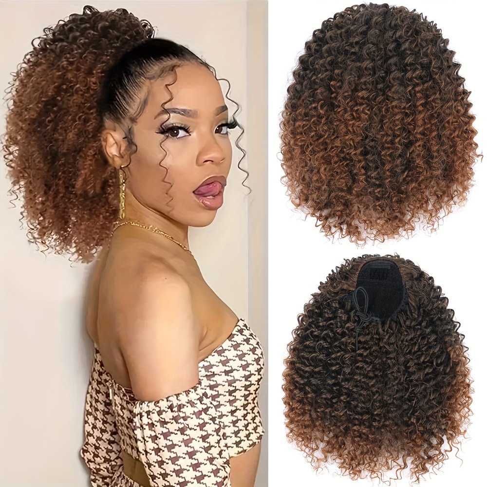   elegant afro   ponytail extension for women drawstring natural look for daily wear parties details 6