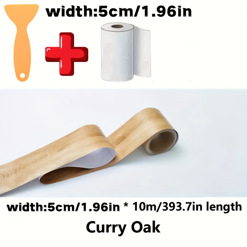 Image of 1pc Self-adhesive Wood Grain Repair Tape -1pc Small Scraper Is Included, Pp Material, Realistic Wood Patterns For Furniture, Table, Chair, Skirting Board, Door, Window, Floor Restoration