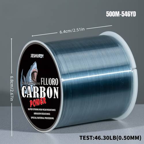 linha de pesca de nylon 500m/546yd, linha de pesca de fluorocarbono, material durável e resistente ao qualidade, equipamento de pesca