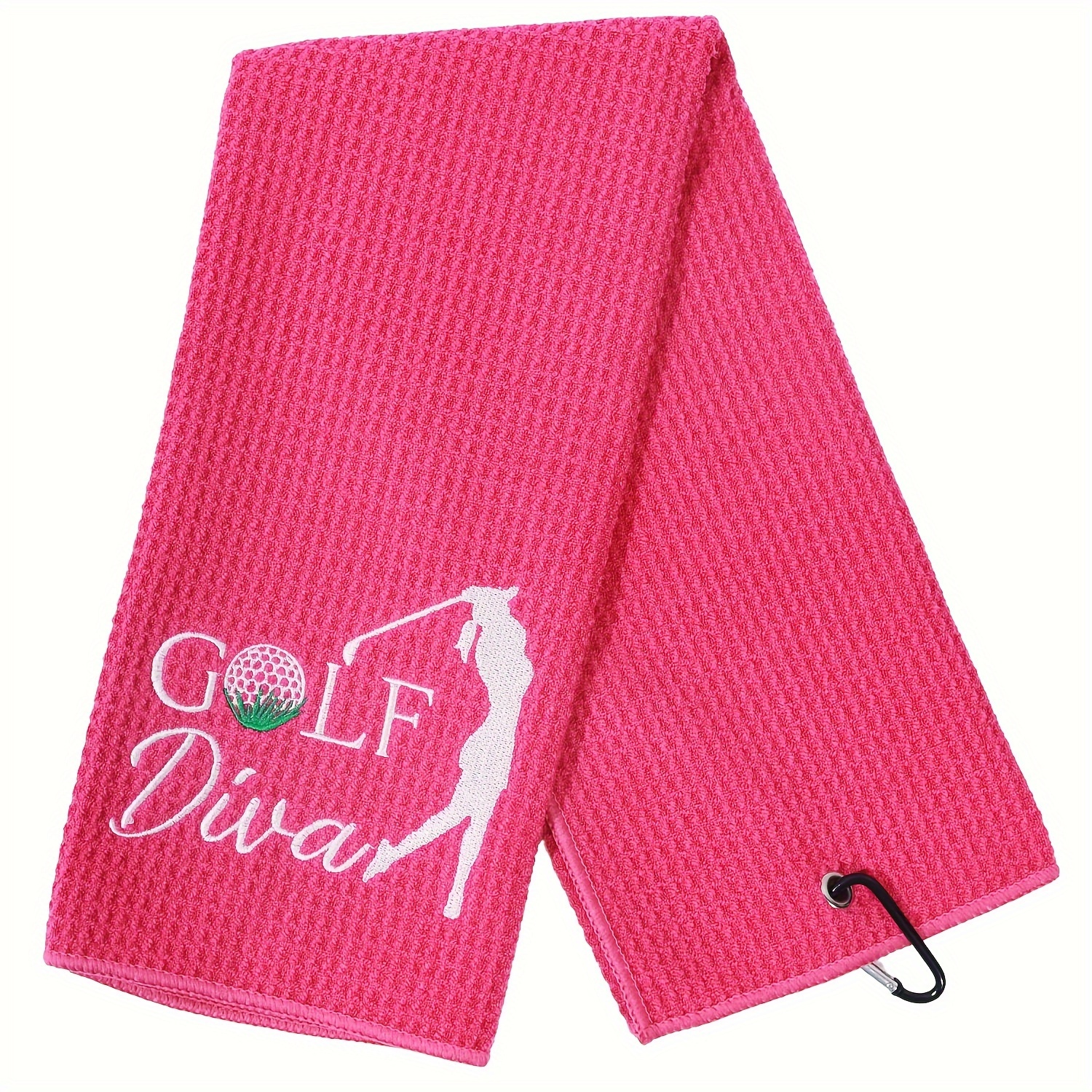 

1pc Funny Golf Towel For Women, Ladies Embroidered Pink Golf Towel For Golf Bags With Clip, Women Golf Accessories, Birthday Gift For Mother, Women, Golfer, Golf Fan
