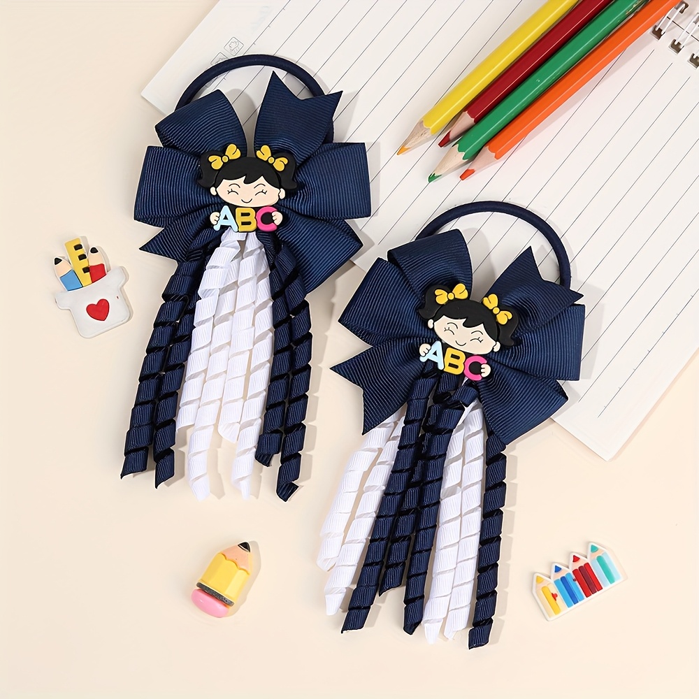 TEMU 2pcs Bandes de Cheveux Rentrée Scolaire pour Femmes, Anneaux à Cheveux Spirale Amusants, Excellentes Accessoires de Cheveux pour Femmes, à